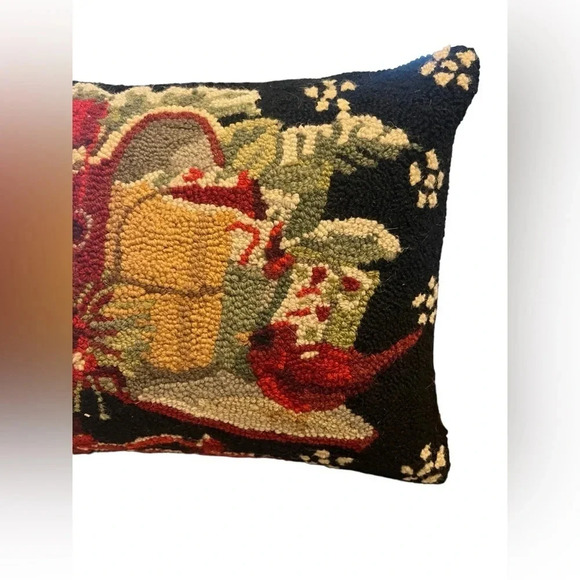 Holiday Christmas Cardinal Mailbox Hook Wool Pillow - Picture 2 of 6